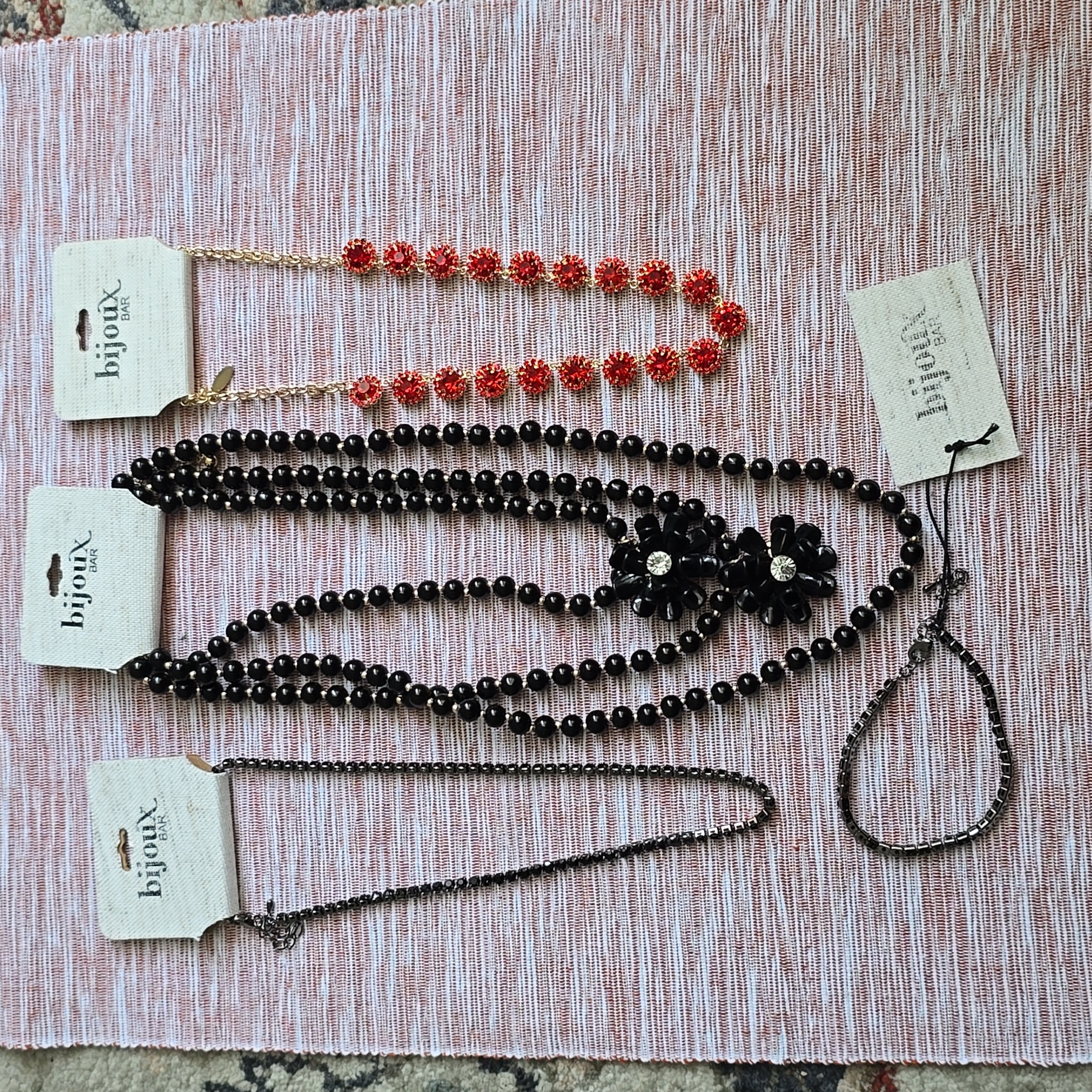 Bijoux Brand Womens Fashion Jewelry Black And Red Bundle Of 4 Items 44$